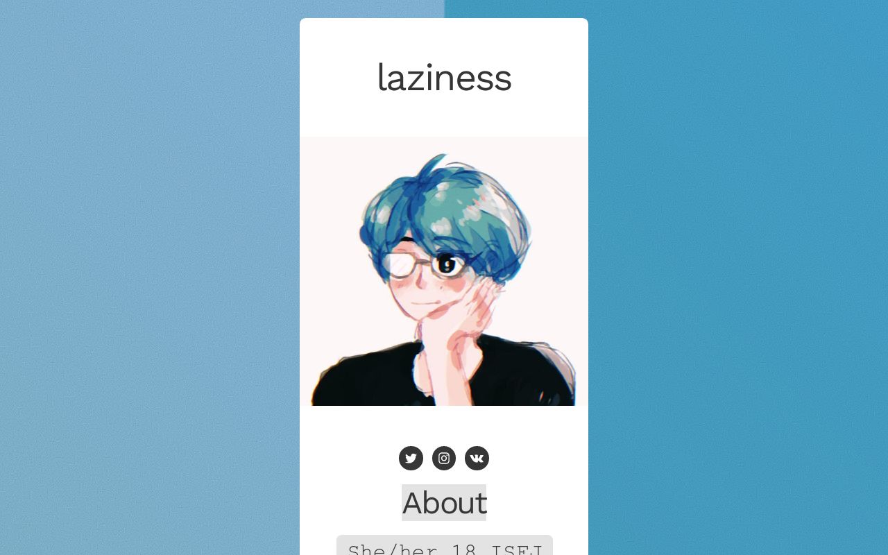 Carrd profile picture for @laziness